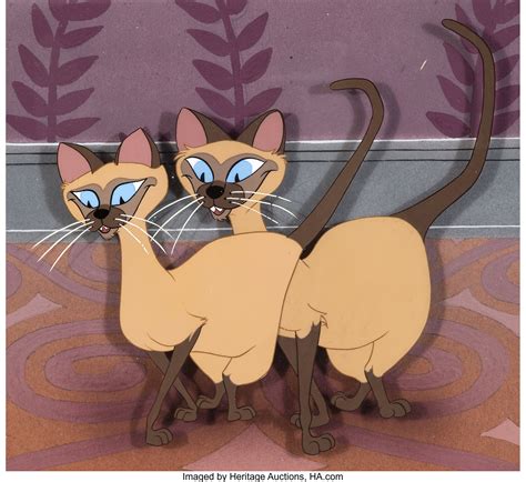 Lady And The Tramp Siamese Cat Song Si And Am Production Cel Lot