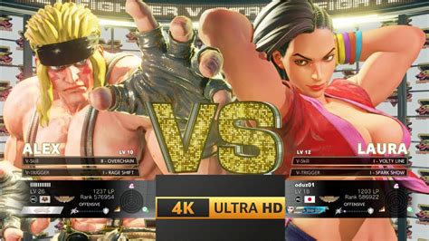 Alex Vs Laura In Rank Match Street Fighter V Ce 4k 60fps Gameplay Youtube