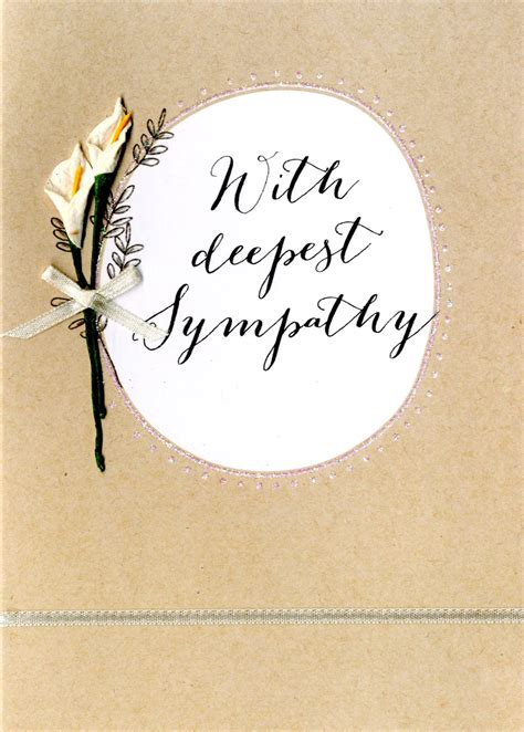 With Deepest Sympathy Embellished Lillies Greeting Card Cards Love