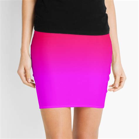 Hot Pink And Neon Pink Ombre Shade Color Fade Mini Skirt By Podartist