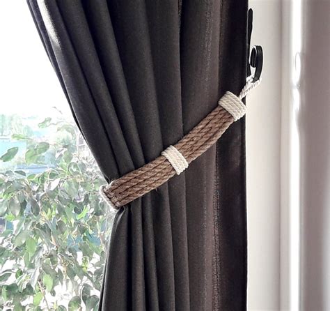 Curtain Tie Backs Jute And Cotton Rope Curtain Tie Backs Etsy Curtain