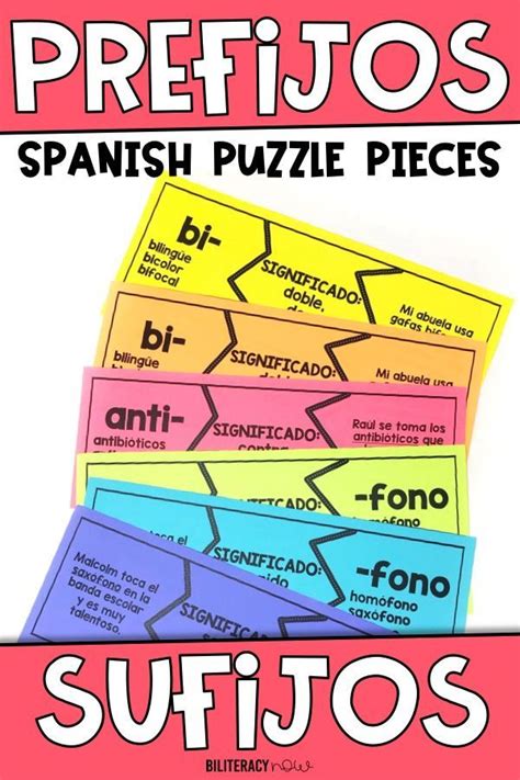 Spanish Prefix And Suffix Puzzles 26 Prefijos Y 24 Sufijos Prefixes