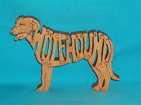 Wolfhound Dog Scroll Saw Wooden Puzzle Etsy