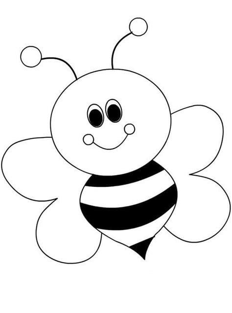 Abeja Sonriendo Para Colorear Imprimir E Dibujar Coloringonly The