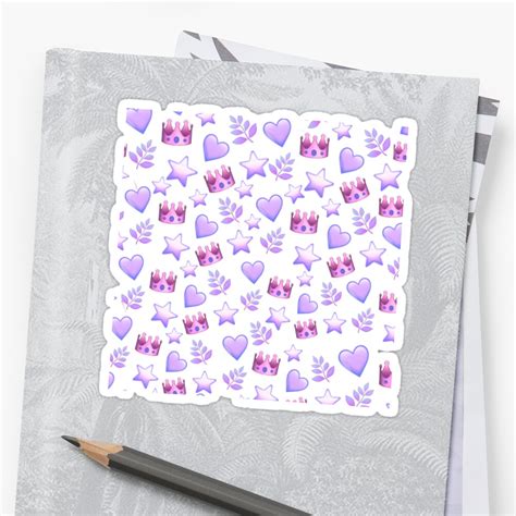Elements of an aesthetic logo. "Cute Aesthetic Purple Emojis" Sticker by shauna220 ...
