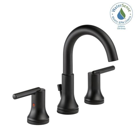 A matte black bathroom faucet will create an air of sophistication whether your style is modern farmhouse, contemporary, or beyond. Delta Trinsic 8 in. Widespread 2-Handle Bathroom Faucet ...
