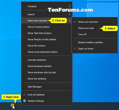 Add Or Remove News And Interests Icon On Taskbar In Windows