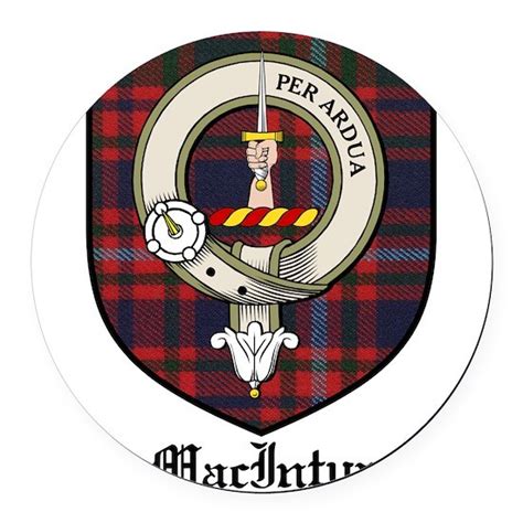 Macintyre Clan Crest Tartan Round Car Magnet By Coat Of Arms Cafepress