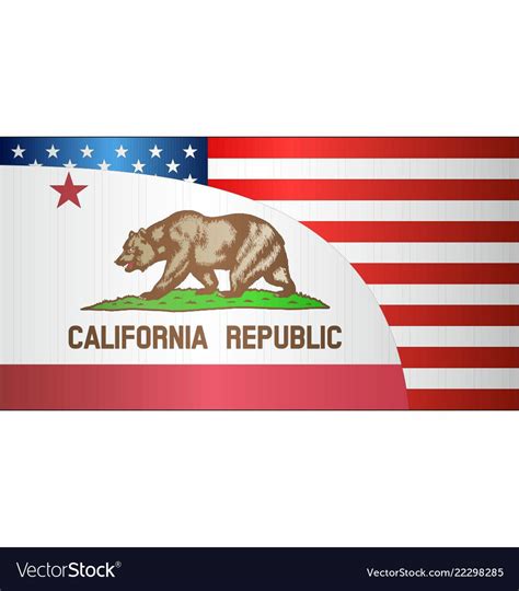 Flag Of Usa And California State Royalty Free Vector Image