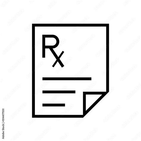 Prescription Pad Black And White Icon Clipart Image Isolated On White