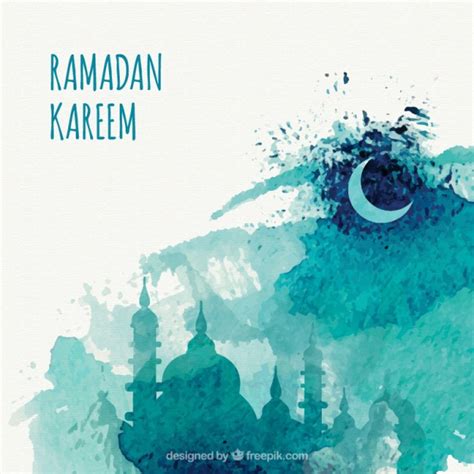 Free Vector Artistic Watercolor Ramadan Background