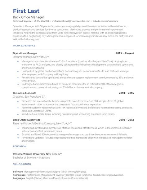 Medical Office Manager Resume Example For 2023 Resume Worded