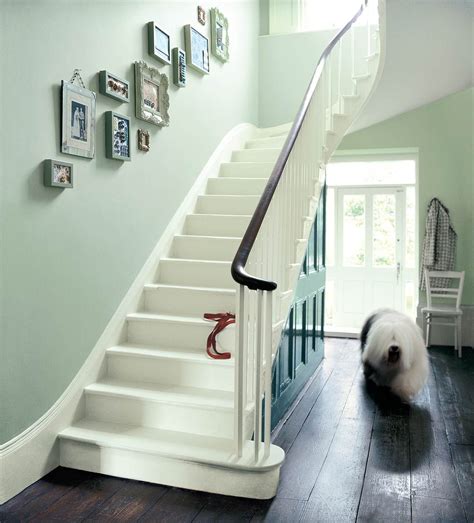 Pale Green Hall With Exposed Floorboards Love Hallway Paint