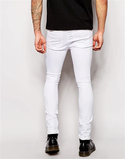 Dr Denim Jeans Plenty Spray On Extreme Super Skinny White In White For