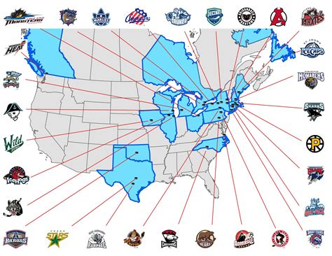 Map Of Ahl Teams Framed With Logos Not A Single Line Crossed That Was