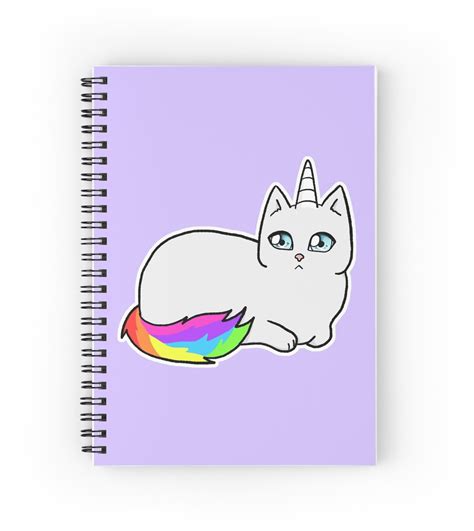 Rebel The Unicorn Cat Lying Down Spiral Notebooks By