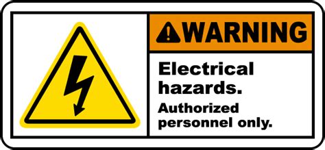 Electrical Hazards Authorized Label J5324 By
