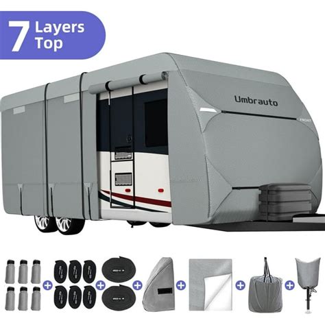 Rv Cover 2022 Upgraded 7 Layers Top Travel Trailer Cover Windproof