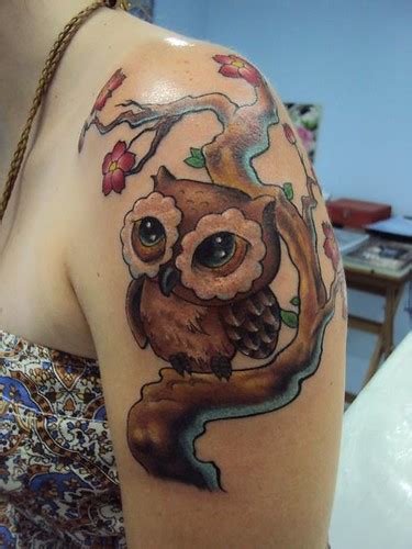Feminine Owl Tattoo Designs