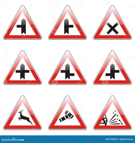 Isolated European Road Signs Stock Images Image 8753664
