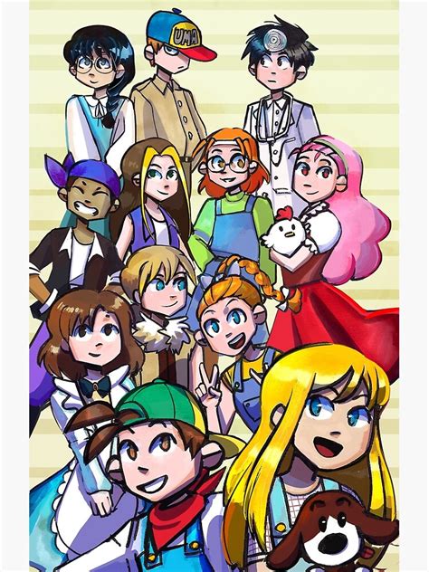 The game harvest moon friends mineral town begins with a cutscene depicting a family trip you had in the past. "Harvest Moon Mineral Town" Art Print by hijinxx | Redbubble