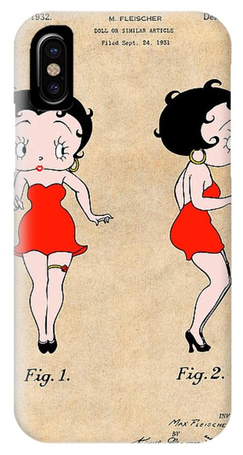 1931 Betty Boop Antique Paper Colorized Patent Print Iphone X Case For Sale By Greg Edwards