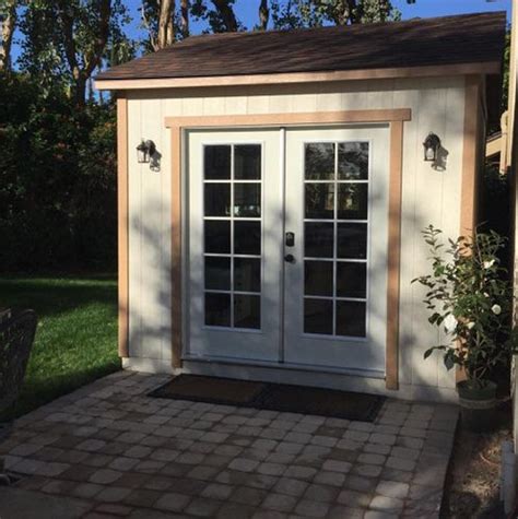 Backyard French Door Office Shed Construction Tuff Shed Shed Design