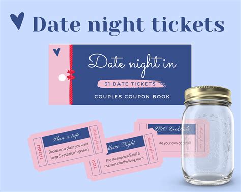 Date Night Coupon Tickets Adult Date Ideas Couples Etsy