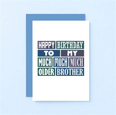 funny birthday card for brother older brother birthday card etsy