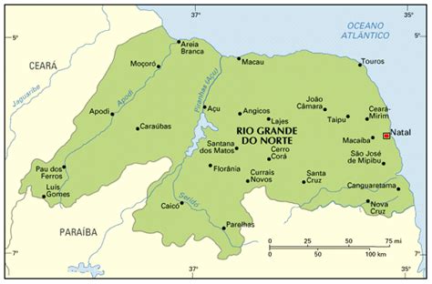 Map Of Rio Grande Do Norte Brazil