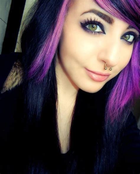 Splat Lusty Lavender And Jet Black Scenehair Purplehair Blackhair Septumring Selfie Hair