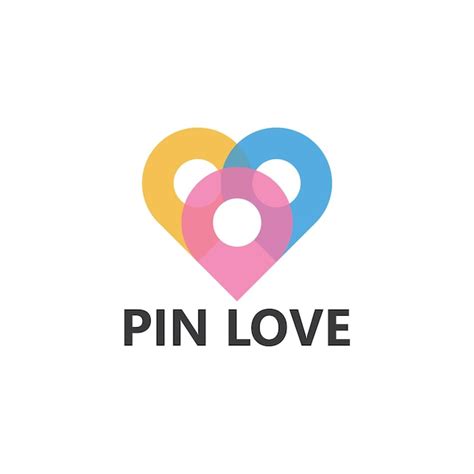 Diseño De Plantilla De Logotipo Pin Love Vector Premium