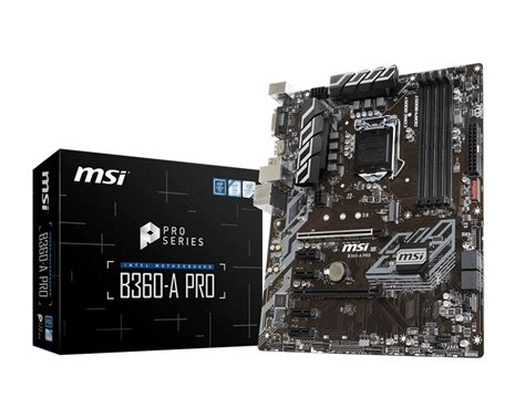 Msi B360 A Pro Intel B360 Coffee Lake Lga1151 Atx Desktop Motherboard