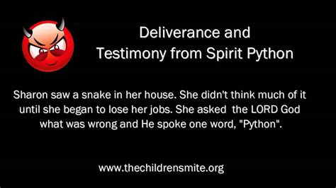 Deliverance And Testimony From Spirit Python Youtube