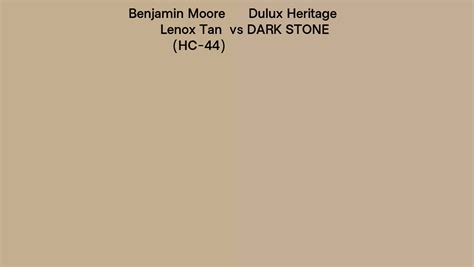 Benjamin Moore Lenox Tan Hc 44 Vs Dulux Heritage Dark Stone Side By