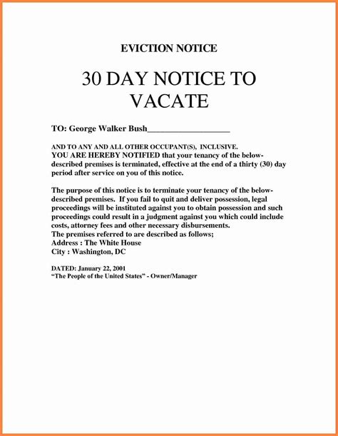 Eviction Notice Letter Template Templates Ntcxmju Resume Examples