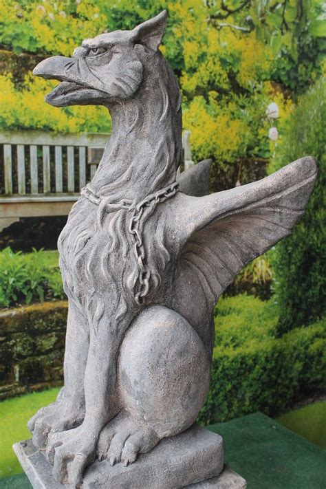 Large Stone Statue Winged Griffin Garden Ornament Stone Statues
