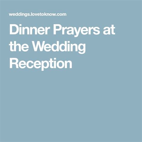 Dinner Prayers At The Wedding Reception Lovetoknow Dinner Prayer