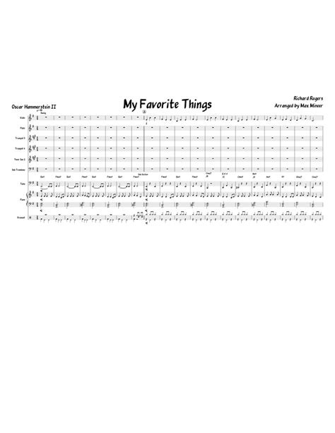 My Favorite Things Sheet Music For Violin Flute Piano Trumpet