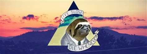 Sloth Live Slow Die Whenever Facebook Cover Photo