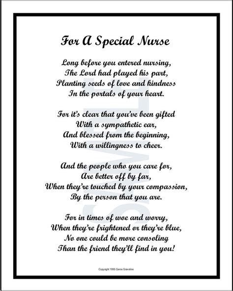 Poem For A Special Nurse Thank You Nurse Digital Download Nurse Download Nurse Graduation