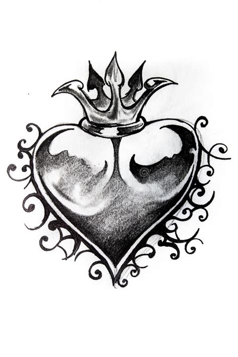 Heart Sketch Of Tattoo Stock Illustration Illustration Of