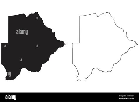 Botswana Map Black Silhouette Country Map Isolated On White Background Sexiz Pix
