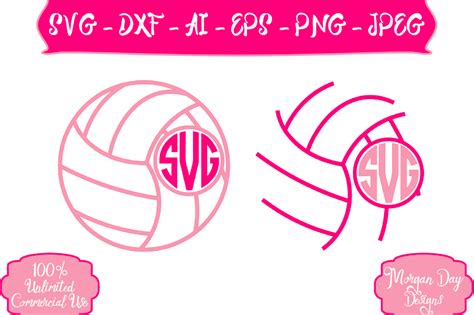 Volleyball Monogram Svg