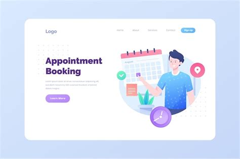 Free Vector Appointment Booking Landing Page Template