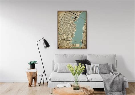 Printable Vintage Style Map Hoboken New Jersey Instant Etsy