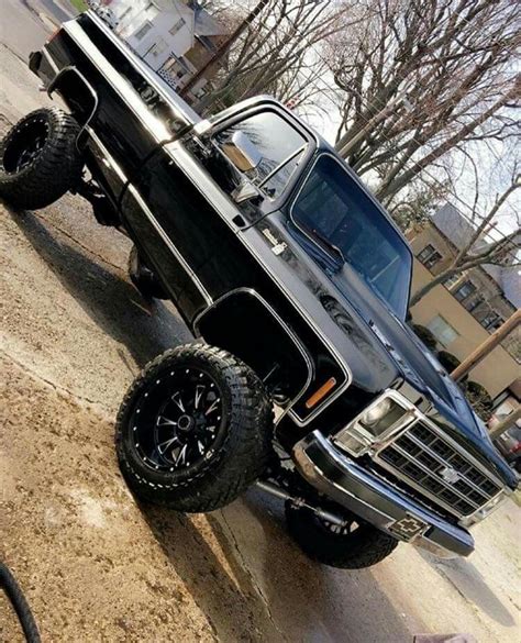 Old Black Lifted Chevy Trucks