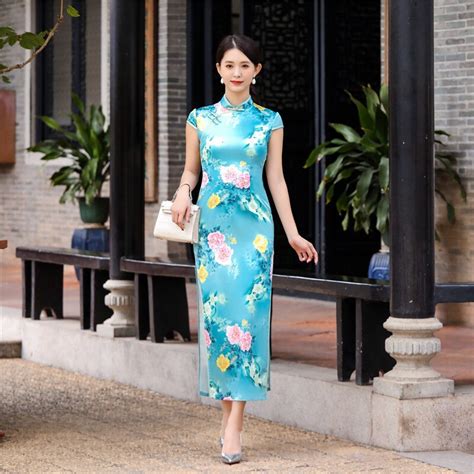 Plus Size 4xl New Rayon Traditional Chinese Women Simple Dress Vintage Lady Floral Long Qipao