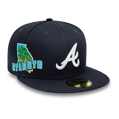 Official New Era Stateview Atlanta Braves Navy 59fifty Fitted Cap C125
