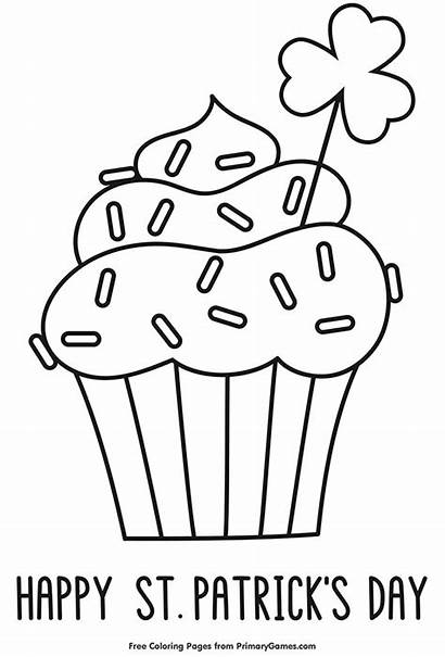 St Coloring Pages Patrick Patricks Printable Cupcake